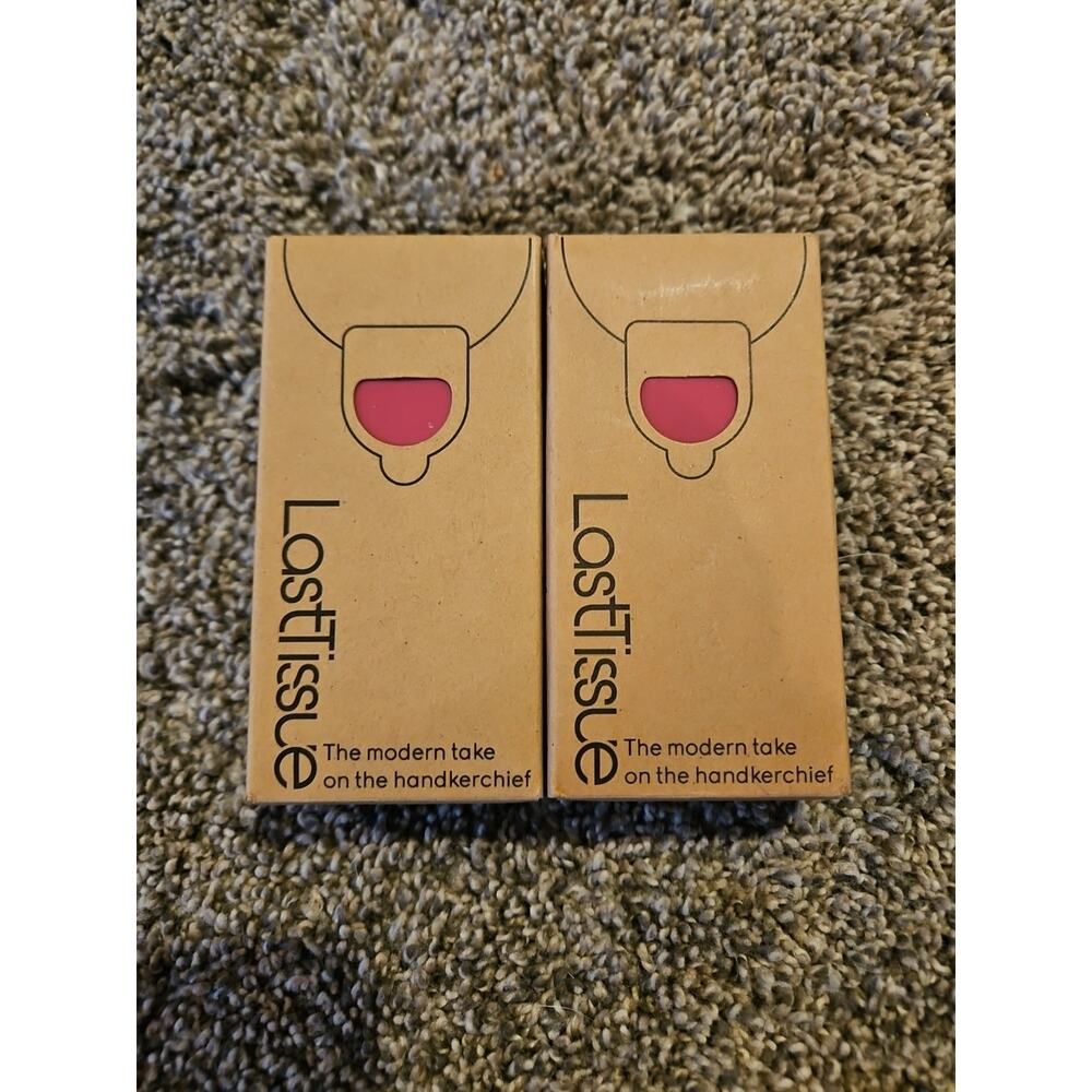 LastTissue Organic Pocket Tissues Lot Of 2 LastObject Facial Cotton Reusable RED